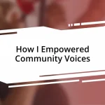 How I Empowered Community Voices